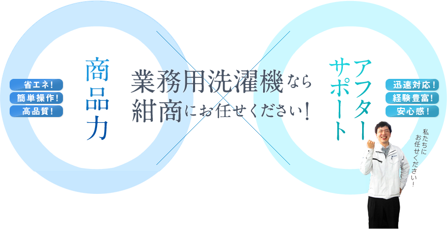 業務用洗濯機なら紺商にお任せください！